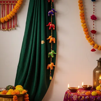 Závěsná dekorace Slon Zvonek Feng Shui 100 cm