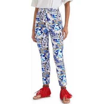 Dámské kalhoty DESIGUAL Vzorované kalhoty 7/8 se zipem (XS)