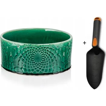 Květináč Keramický obal na květináč 28 cm zelený