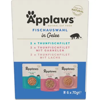Krmivo pro kočku 6x70g Applaws Cat Pouch in Jelly - výběr s rybami