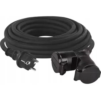 Napájecí kabel Prodlužovací Kabel Emos pro zahradu 15 m, 2 ks , černý
