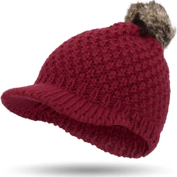 Čepice Haker zimní čepice s kšiltem červená univerzální velikost