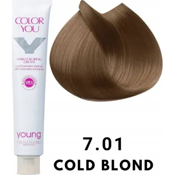 Barva na vlasy Young barva na vlasy 7.01 (Přírodní studená střední blond) 100 ml