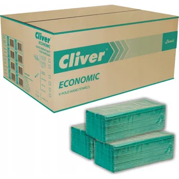 Papírový ručník Papírové ručníky Cliver zelené, 1vrstvé, recyklované, 4000 ks