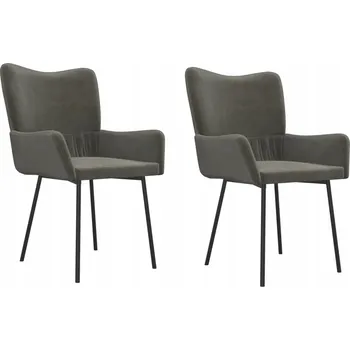 Jídelní židle, 2 ks, tmavě šedé, sametové