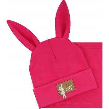 Čepice LETNÍ JARNÍ DĚTSKÝ SET ČEPICE S UŠIMA + NÁKRČNÍK NÁKRČNÍK 40-44