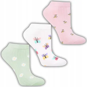 Dámské oblečení NÍZKÉ PONOŽKY PONOŽKY KOTNÍKOVÉ PONOŽKY S PRUHEM PONOŽKY BAREVNÉ MORAJ 3-BALENÍ 35-3