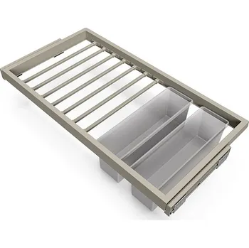 Nábytkové kování Wireli Výsuvný věšák na kalhoty HACK s tl. dovřením, 860-894x434x56 mm, kamenná šedá