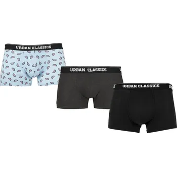 Pánské boxerky 3-Pack meloun/šedé/černé Urban Classics černá 1758896