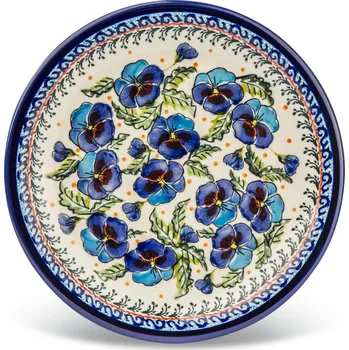 Talíř Keramický mělký obědový talíř Bolesławiec 24,5 cm - dek. 277 ART