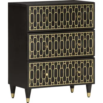 Příborník do zásuvky vidaXL Odkládací skříňka 60 x 33 x 75 cm masivní mangovníkové dřevo [358287] Barva: Černá