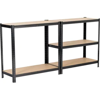 Dílenský regál Kovový regál do garáže 150 × 75 × 30 cm, černý, 5 polic, nosnost 875 kg
