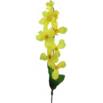 umělá květina ORCHIDEJ VĚTVIČKA ŽLUTÁ 66 CM UMĚLÉ KVĚTY DEKORACE