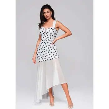 Dámské šaty Larica Společenské šaty LA-OM-DLR245 Barva: Bílá, Velikost: M