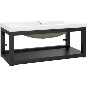 Koupelnový nábytek Koupelnový rám s vestavěným umyvadlem černý železo