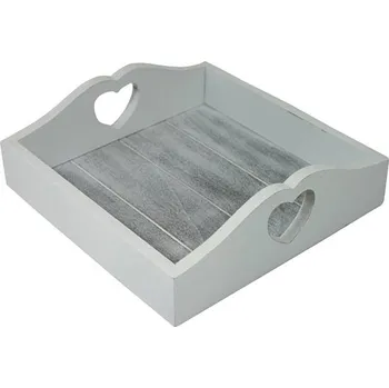 Vánoční dekorace Goba zásobník dřevěný bílý