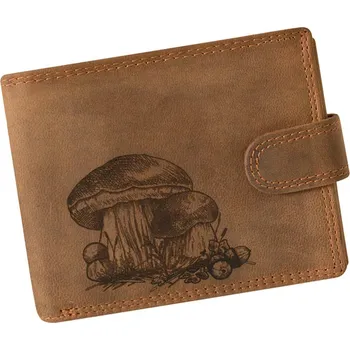 Peněženka Hnědá broušená kožená peněženka se zapínáním houby