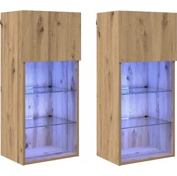 Televizní stolek Nástěnné TV skříně 2 pcs Artisanový dub 40,5 x 30 x 90 cm