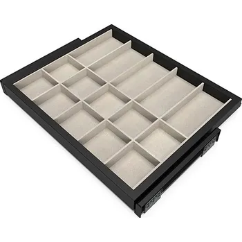 Wireli Výsuvný pořadač na doplňky HACK, 560-594x434x56 mm, černý epoxid, šedá