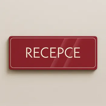 Informační tabulka Recepce Samolepka 200 x 70 mm tl. 0.1 mm - červená - Kód: 02505