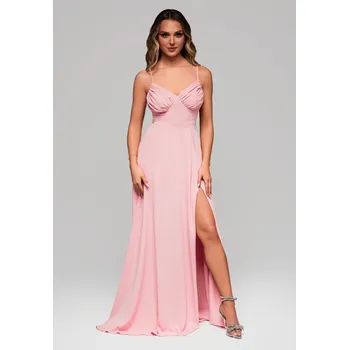 Dámské šaty Larica Společenské šaty LA-OM-DLR118 Barva: Růžová, Velikost: S