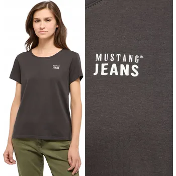 Dámské tričko MUSTANG dámské grafitové tričko tričko halenka bavlněné M