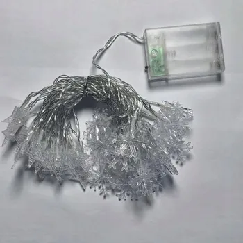 Vánoční dekorace Vánoční osvětlení na stromeček LED vločka/hvězda - 6m/40 světýlek teplá bílá