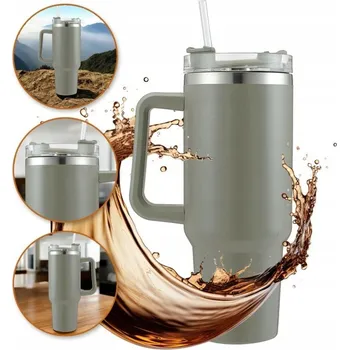 Termoska TERMOSKA VELKÝ TERMOHRNEK s brčkem 1 l uzavíratelný MOŘENÍ šedý CUP16