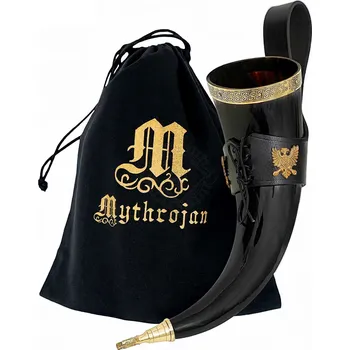 Karnevalový kostým Mythrojan Picí roh Orlice (350 ml) s koženým závěsem na opasek