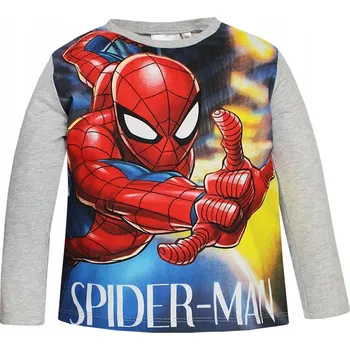 Chlapecké tričko Marvel dětské tričko s dlouhým rukávem bavlna šedé, velikost 98