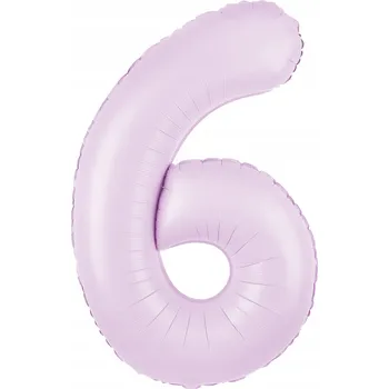 Balónek Fóliový balónek Číslice 6 liliová světle fialová 100 cm Party Pal pastelová