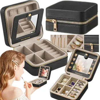 Šperkovnice Songmics cestovní šperkovnice na bižuterii se zrcátkem a zipem