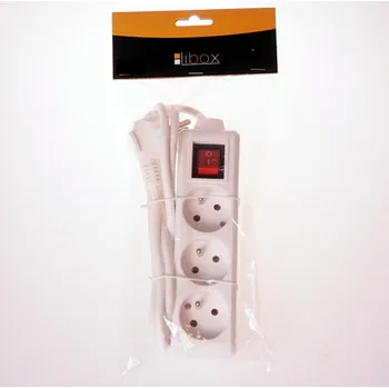 Napájecí kabel Libox napájecí lišta 3 zásuvky 3 m bílá (LB0081-3)