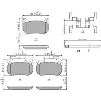 Brzdová destička Sada brzdových destiček, kotoučová brzda FERODO FDB4847