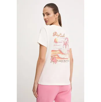 Dámské tričko Bavlněné tričko Rip Curl WAIKIKI dámské, béžová barva, 0JAWTE 01X, vel. S