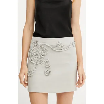 Dámská sukně Lněná sukně Marella IBICE béžová barva, mini, pouzdrová, 2513101051200 08X, vel. 36