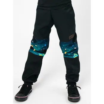 Chlapecké kalhoty Dětské softshellové kalhoty Drexiss s fleecem black universe velikost 164