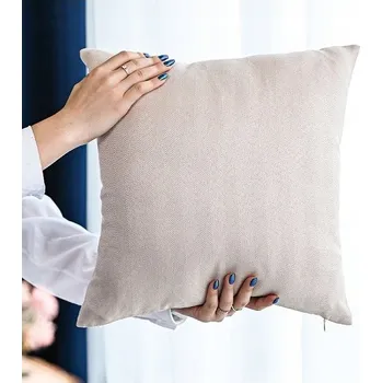 Povlak na polštářek Dekorační povlak na polštář se strukturou rybí kosti 40x40 světle béžový