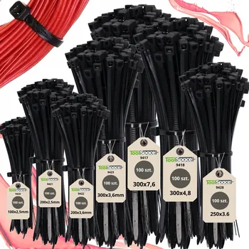 Stahovací páska Kabelová páska ToolSpace 7,6 mm x 300 mm, 700 ks