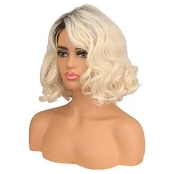 Paruka Korbi paruka polodlouhé vlasy světlá blond kudrnaté