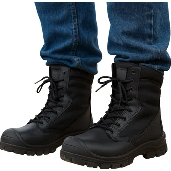 Pracovní obuv PÁNSKÉ ZIMNÍ KOŽENÉ BOTY VYSOKÉ PROTISKLUZOVÉ TREKOVÉ TRAPERY 40