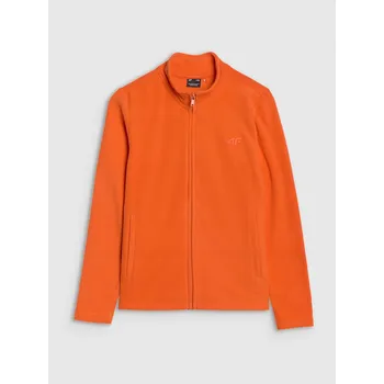 Chlapecká mikina 4F Chlapecká fleecová mikina se stojáčkem - oranžová, velikost 128 (7-8 let)