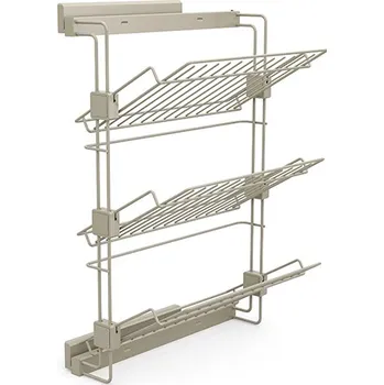 Nábytkové kování Wireli Výsuvný botník boční HACK s tl. dovřením, 320x444x656 mm, levý, kamenná šedá