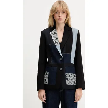 Dámské sako Sako Desigual TEXTURES černá barva, 25WWEW51 99X, vel. M