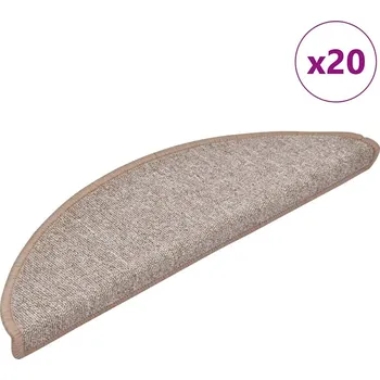 Bytový textil vidaXL Schodové rohože 20 ks 56 x 17 x 3 cm , půlkulaté [3365785] Barva: světle hnědá