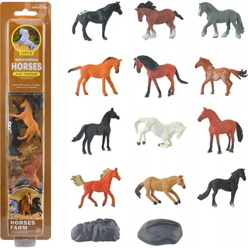 Figurka Sada koní 12 kusů Sběratelské FIGURKY ZVÍŘAT ZVÍŘATA Sada figurek