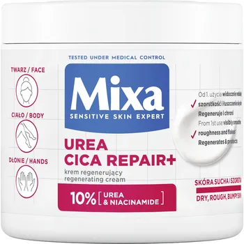 Tělový krém Mixa Urea Cica Repair+ Regenerační krém na obličej, ruce a tělo, 400 ml