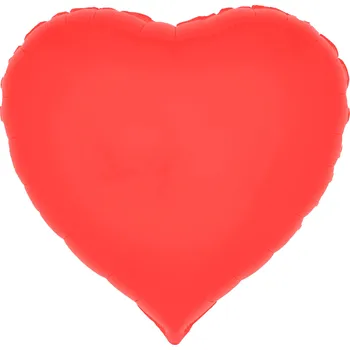 Balónek Fóliový balónek ve tvaru srdce, matný červený, 45 cm
