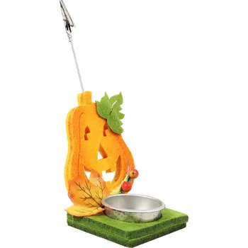Svícen Svícen na čajovou svíčku ve tvaru filcové dýně s klipem HALLOWEEN DEKORACE