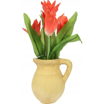 umělá květina Tulipány v džbánku, jarní dekorace, 23 cm